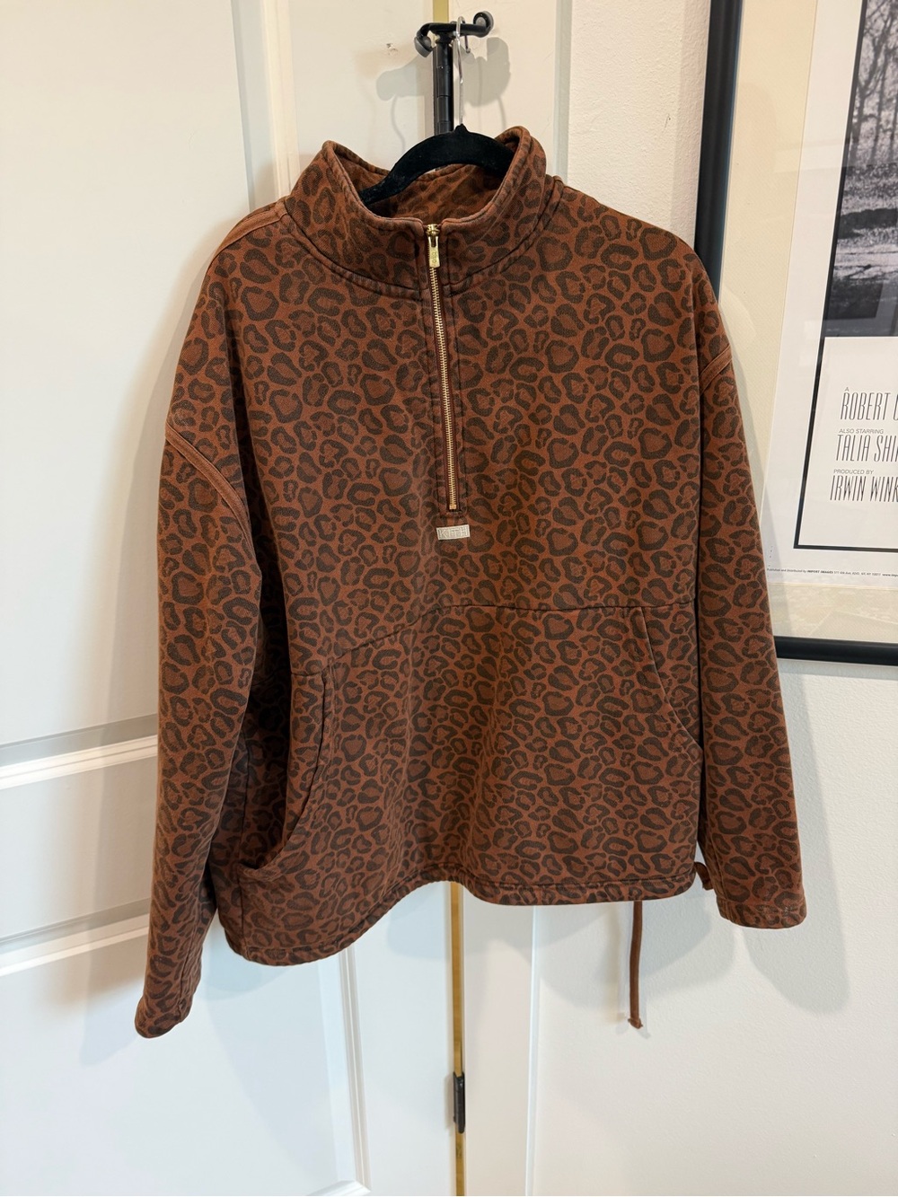Kith Brown Leopard-Print Quarter-Zip Pullover